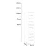 Bathroom and Bedroom Storage Cabinet, 20 cm Wide Drawers, 3-Tier Narrow Storage Shelf, White/Gray view 2