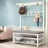 Industrial Hall Tree with Shoe Bench and Storage view 1
