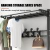 Industrial Hall Tree with Shoe Bench and Storage view 2