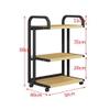 3-Tier Height-Adjustable Printer Stand with Wheels view 2