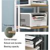 3-Tier Height-Adjustable Printer Stand with Wheels view 3