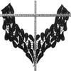 Amlhy Embroidered Lace Collar Applique, Sew-On, White view 2