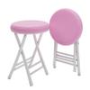 QSPNVFB Folding Padded Bar Stool, Lightweight Portable Camping Stool, Pink view 1