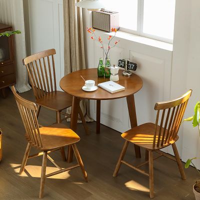 BAYTEWJX Wooden Dining Table and Chair Set, 1 Table and 3 Chairs