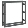 Xichuzi Firewood Rack, Log Storage Rack, Firewood Stacking Aid, Gray, Solid Pine, 100 x 25 x 100 cm view 2