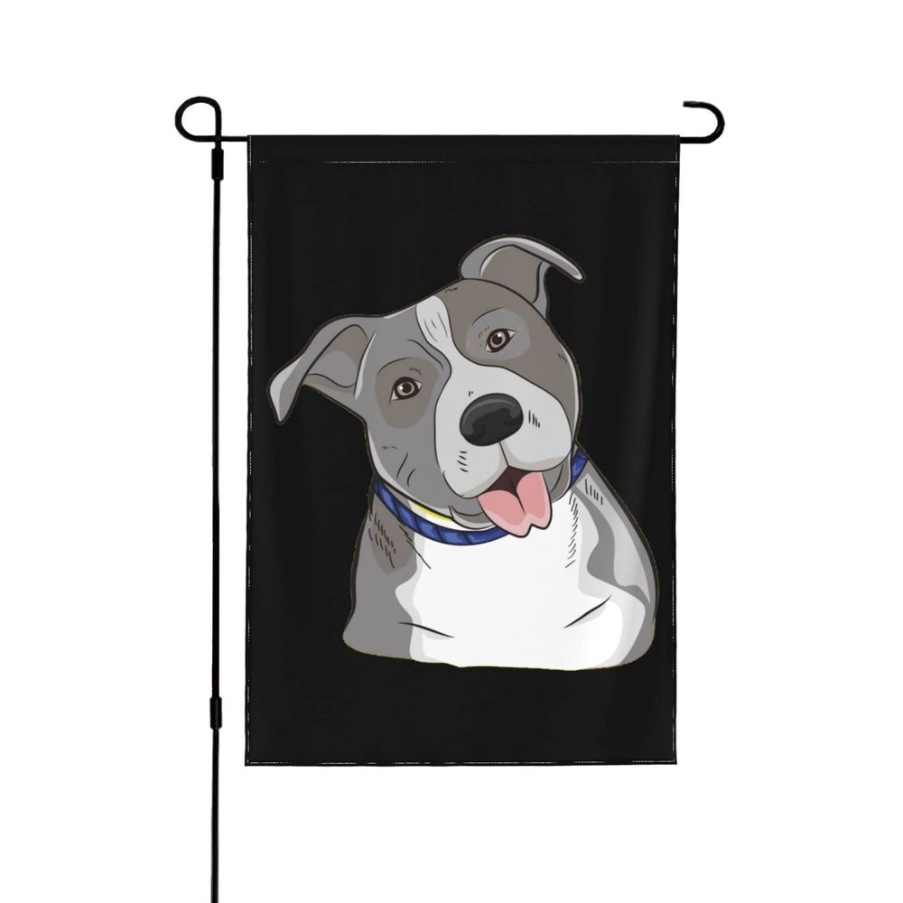 Pit Bull Lover Garden Flag, Personalized, Double-Sided, 12 x 18 in