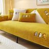 Upgraded Couch Cover – Thick Plush Fleece Sofa Protector with Cute Cat Paw, Non-Slip, Yellow, 9 view 1
