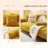 Upgraded Couch Cover – Thick Plush Fleece Sofa Protector with Cute Cat Paw, Non-Slip, Yellow, 9 view 2