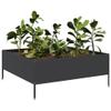 Xichuzi Black Raised Garden Bed 100 x 100 x 25 cm Steel, Pallet Frame, Raised Pond, Vegetable Bed, Balcony Herb Shelf, Flower Bed, Herb Spiral, Tomato Bed - 851031 view 3