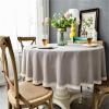 Gray Washable Polyester Tablecloth, Solid Color, Round, 135 cm view 2