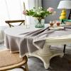 Gray Washable Polyester Tablecloth, Solid Color, Round, 135 cm view 4
