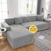 Waterproof L-Shaped Sectional Sofa Cover, Non-Slip Chaise Lounge Protector, Light Gray, 1-Seater Sofa Cover view 2