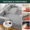 Waterproof L-Shaped Sectional Sofa Cover, Non-Slip Chaise Lounge Protector, Light Gray, 1-Seater Sofa Cover view 3