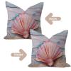 Soft 45.7 x 45.7 cm Nautical Ocean Throw Pillow Cover with Shells and Sea Creatures view 4