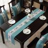 Macramé Table Runner, Linen Blend, 33 x 180 cm, Blue view 2