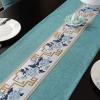 Macramé Table Runner, Linen Blend, 33 x 180 cm, Blue view 3