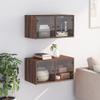Lauuoeriau Wall Cabinets with Glass Doors, 2-Piece Set, Brown Oak, 68.5 x 37 x 35 cm view 3