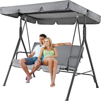 Outdoor Patio Swing Chair with Adjustable Canopy and Comfortable Seating