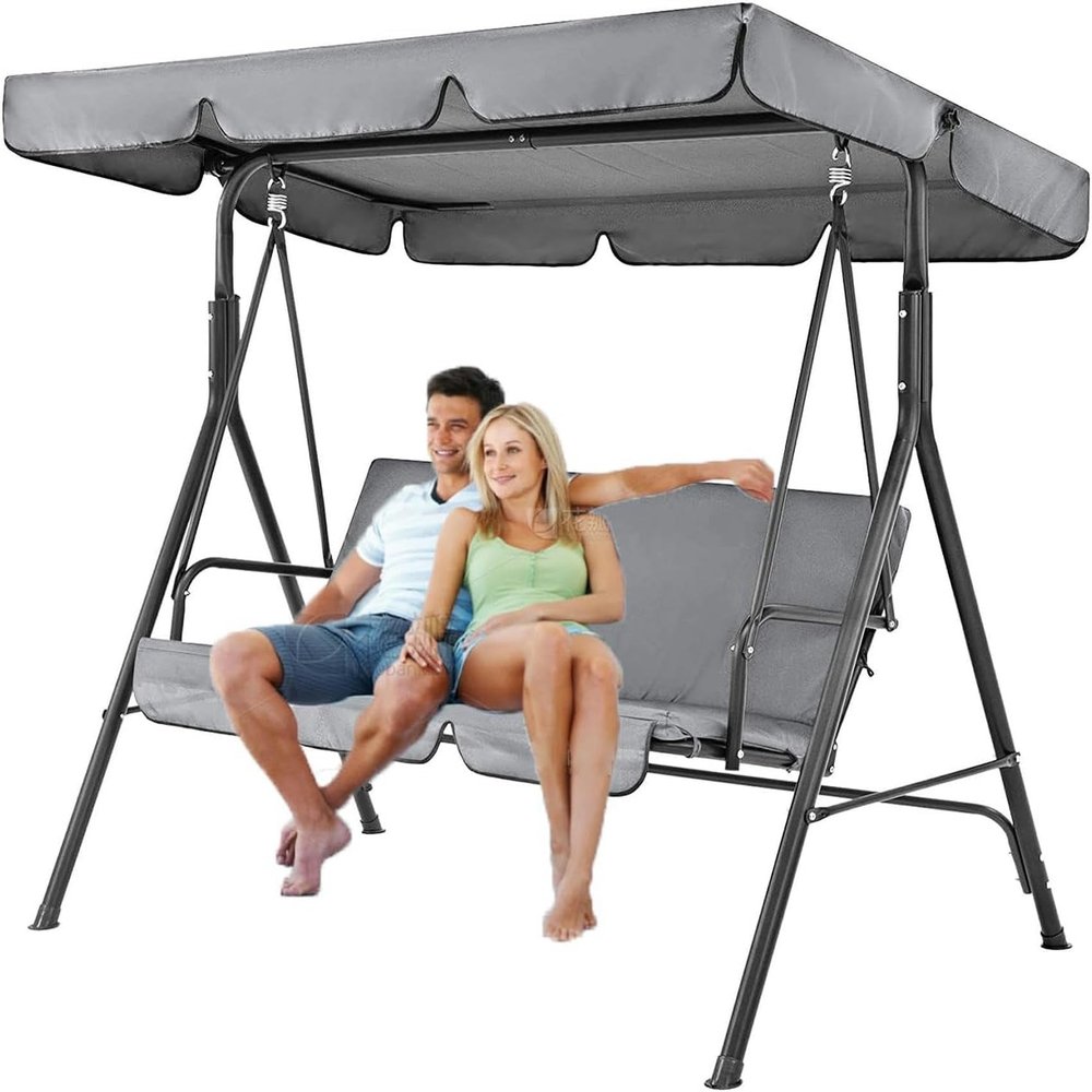 Outdoor Patio Swing Chair with Adjustable Canopy and Comfortable Seating