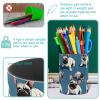 Metal Pen Holder with White French Bulldog Pattern view 3