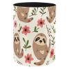 Metal Pen Holder with Pink Flowers and Sloth Design view 1