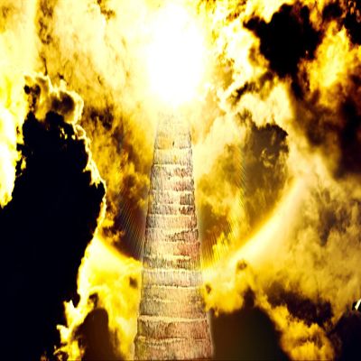 CORFOTO 2.7 x 1.8 m Stairway to Heaven Religious Cloud Photography Backdrop