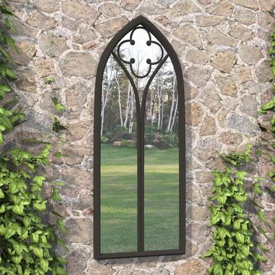 Furniture Select Black Garden Mirror 70 x 30 cm