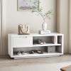 Wood Entryway Bench with Drawer and Storage Cabinet, White, 78.7 x 35.6 x 43.2 cm view 1