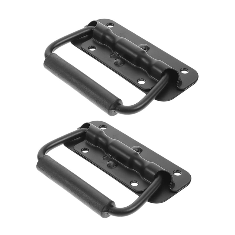2-Pack Stainless Steel Spring-Loaded Folding Handles, Silver, for Toolboxes