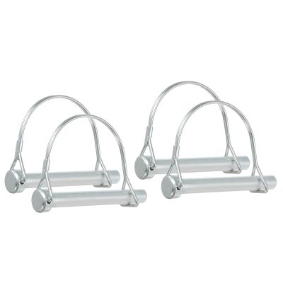 PATIKIL 4-Piece Galvanized Steel Hitch Pins, 10 mm Diameter, 80 mm Length, D-Shape Locking Pins for Trailers, Tractors, and Lawn Mowers