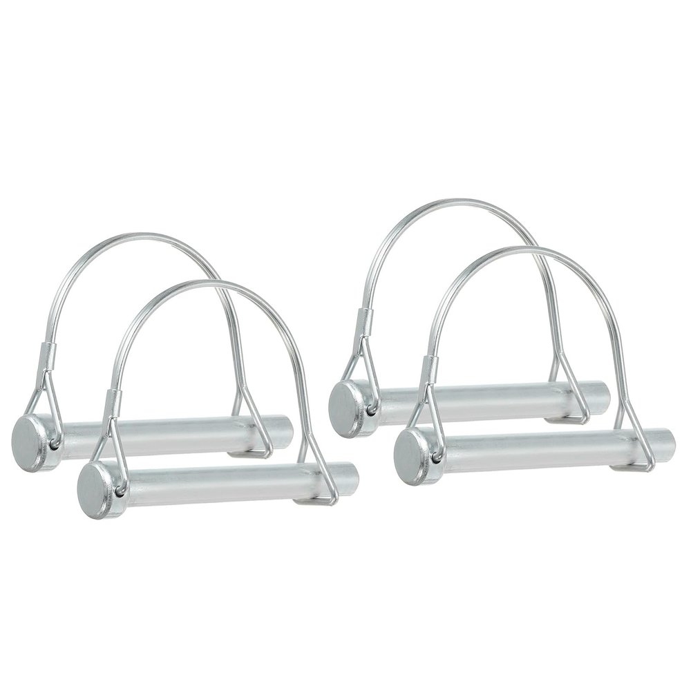 PATIKIL 4-Piece Galvanized Steel Hitch Pins, 10 mm Diameter, 80 mm Length, D-Shape Locking Pins for Trailers, Tractors, and Lawn Mowers