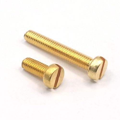Slotted Pan Head Screws DIN 84, Brass, Yellow (M3 x 18, 50 pcs.)