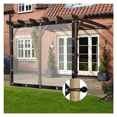 Durable Outdoor Tarp Curtains with Eyelets, Tear-Resistant and Waterproof, 6 x 2.7 m