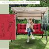 Waterproof Garden Swing Seat Cushion Set, 10 cm Thick, Bench Cushion with Backrest for 2- and 3-Seater Swings, 9100 cm view 2