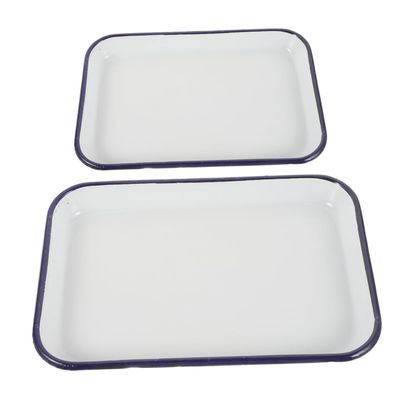 Happyyami 2-Piece Rectangular Enamel Cake Pan Set