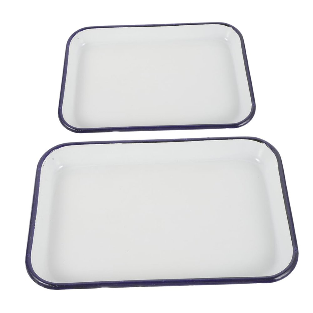 Happyyami 2-Piece Rectangular Enamel Cake Pan Set