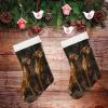 Personalized Christmas Stocking, 18 in, Two Large Brown Dogs, Plush view 1