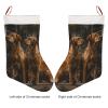 Personalized Christmas Stocking, 18 in, Two Large Brown Dogs, Plush view 3