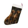 Personalized Christmas Stocking, 18 in, Two Large Brown Dogs, Plush view 4
