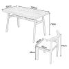Rustic Farmhouse Dining Table Set with Leather Seats and Metal Frame view 2