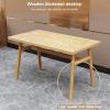 Rustic Farmhouse Dining Table Set with Leather Seats and Metal Frame view 4