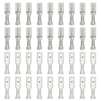 YINETTECH 100-Piece 2.8 mm Female Crimp Connectors, Flat Spade Terminals, Silver