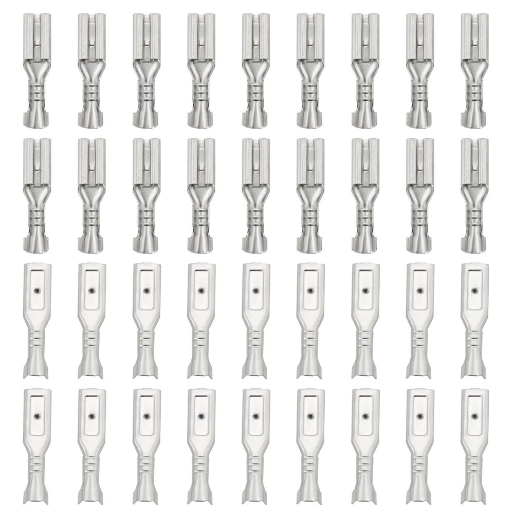 YINETTECH 100-Piece 2.8 mm Female Crimp Connectors, Flat Spade Terminals, Silver