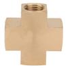 Baxnore FNPT Pipe Fitting, Brass Sanitary Connector, 1/4-Inch Pipe Fitting Adapter, 4-Way Female-Thread Connector, Industrial Compression Fitting view 3