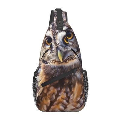 ULKMFFCF Owl Print Crossbody Sling Bag for Men and Women, Black