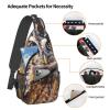 ULKMFFCF Owl Print Crossbody Sling Bag for Men and Women, Black view 3