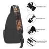 ULKMFFCF Owl Print Crossbody Sling Bag for Men and Women, Black view 4
