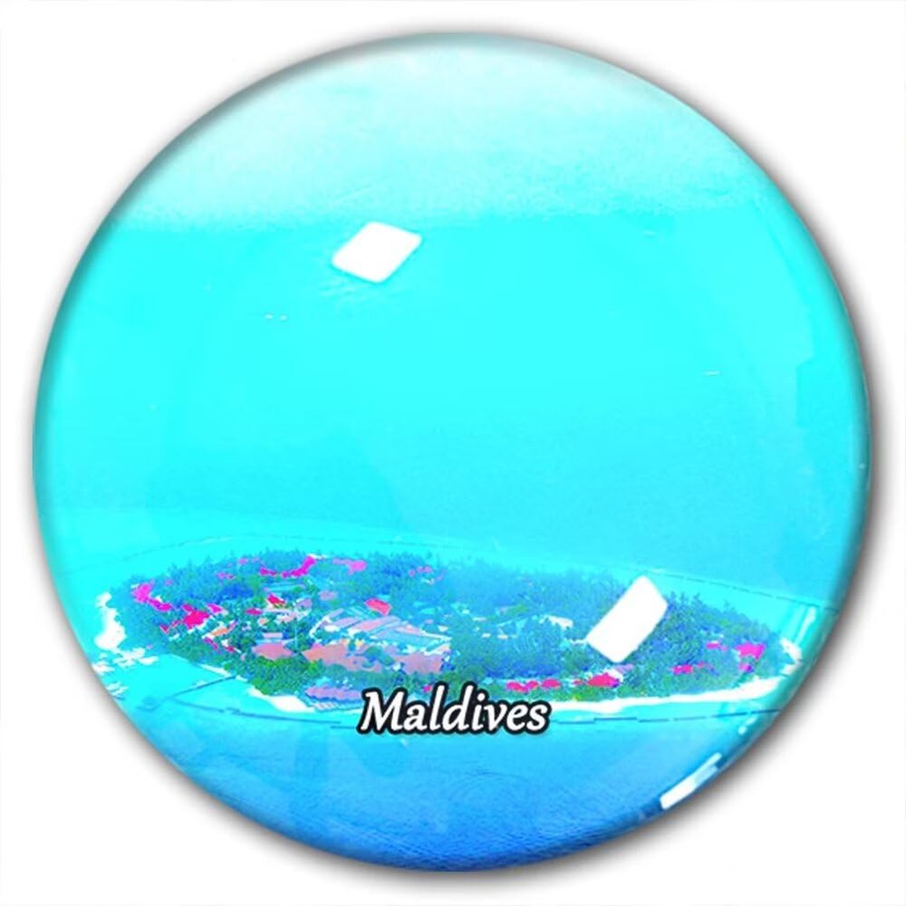 Maldives Refrigerator Magnet, Glass Travel Souvenir