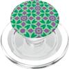 Green Jade Lavender Floral Circle Batik Moroccan Pattern PopSockets PopGrip for MagSafe view 1