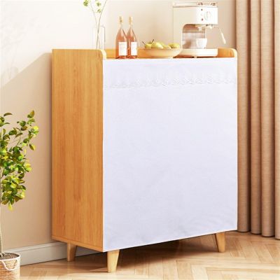 LIVEINU White Cabinet Curtains, Self-Adhesive, 2-Pack